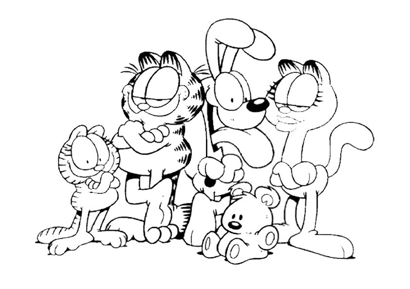 Garfield Ausmalbilder Kolorowanka Jedzenie Obiad Kolorowanki Kot ...